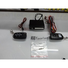 Kit Fecho Central Universal + 2 Comandos Com Chave Retratil Tipo Audi / VW (compat&iacute;vel com fecho central original do ve&iacute;culo) 
