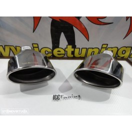 Kit De 2 Ponteiras De Escape Oval Tipo Cupra 142x80mm X 210MM 100% De Inox