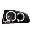 headlights Audi A4 8E 01-04 _ 2 halo rims _ black