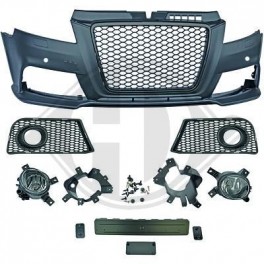 P&aacute;raChoquesF (1032651) Audi A3 08-12, Front, LACKIERF, Tuning Sport, preto