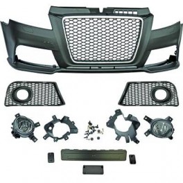 P&aacute;raChoquesF (1032652) Audi A3 08-12, Front, LACKIERF, Tuning Sport, preto, cr&oacute;mio