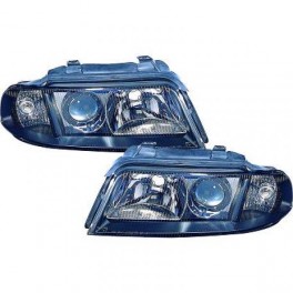 Farois frontais Audi A4 94-98, 99-00, Depo / TYC, KLARGLAS/SCHWARZ