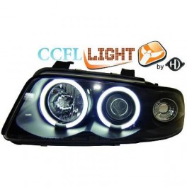 Farois frontais (1016581) Audi A4 95-98, preto, CCFL LIGHT