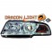 Farois frontais (1016485) Audi A4 94-99, crómio, transparente, DRAGON LIGHT