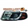 Farois frontais (1016585) Audi A4 94-99, preto, transparente, DRAGON LIGHT