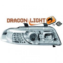 Far&oacute;is frontais (1016685) AUDI A4 99-00, cr&oacute;mio, transparente, DRAGON LIGHT