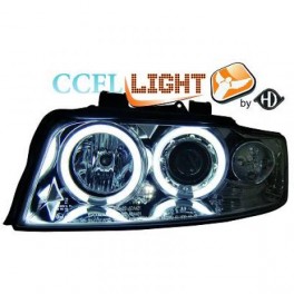 Farois frontais (1017481) Audi A4 01-04 cr&oacute;mio, transparente, CCFL LIGHT