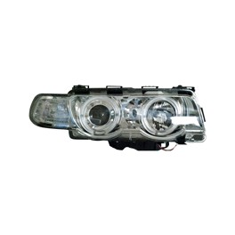 Head light set BMW 7-Serie E38 98-02 Chrome + Halo-Rims