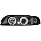 headlights BMW E39 5 Series 95-00 _ 2 halo rims _ black
