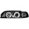 headlights BMW E39 5 Series 95-00 _ 2 halo rims _ black