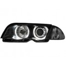 headlights BMW E46 4d 98-01 _ 2 LED halo rims _ black