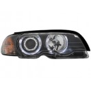 headlights BMW E46 2d 98-01 _ 2 halo rims _ black