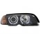 headlights BMW E46 2d 98-01 _ 2 halo rims _ black