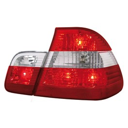 Far&oacute;is / farolins bmw e46 4 portas 98-01 vermelho cristal 