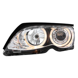 headlights BMW E46 Lim./Tour. 4d 01-03 _ 2 halo rims