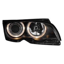 headlights BMW E46/2 Coupe 01-03_2 halo rims_black