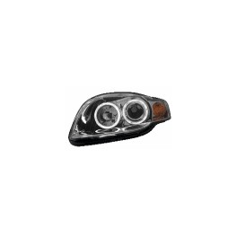 headlights AUDI A4 B7 04-08 _ 2 halo rims _ chrome