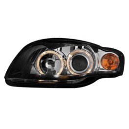 headlights AUDI A4 B7 04-08 _ 2 halo rims _ black