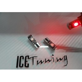 Lampadas em leds Can Bus T10 / w5w Vermelho 1.5W, 65LUMENS Sem Polaridade C/1 Ano De Garantia