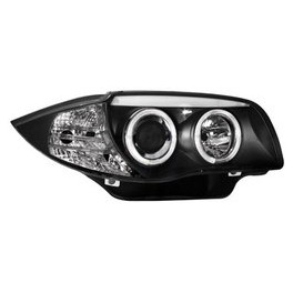 headlights BMW 1 series E87/81 04-09 _ 2 halo rims _ black