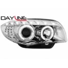 headlights BMW 1 series E87/81 04-09 _ 2 halo rims _ chrome