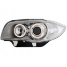 headlights BMW 1er E87 04-07 _ 2 halo rims _ chrome