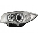 headlights BMW 1er E87 04-07 _ 2 halo rims _ chrome