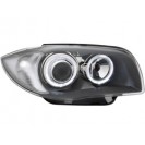 headlights BMW 1er E87 04-07 _ 2 halo rims _ grey