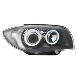headlights BMW 1er E87 04-07 _ 2 halo rims _ grey