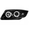 headlights BMW E90 _ 2 halo rims _black