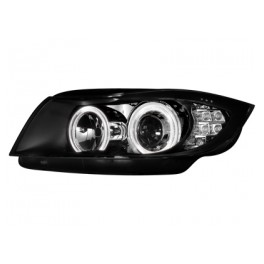 headlights BMW E90 _ 2 halo rims _black
