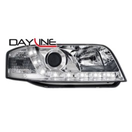 DAYLINE headlights AUDI A6 4B 01-04 _drl-optic _ chrome