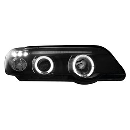 headlights BMW X5 99-02 _ 2 halo rims _ black