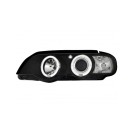 headlights BMW X5 99-02 _ 2 halo rims _ black 