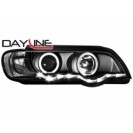 headlights BMW X5 99-03 _ 2 halo rims _ chrome