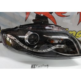 Farois dayline / devil eyes audi a4 B7 04-08 cabrio, limo ou Avant fundo preto c/2 anos de garantia 