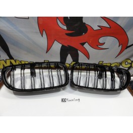 Grelha frontal BMW E90 LCI 08-11 M4 look / dupla lamina  em preto piano brilhante