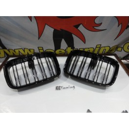 Grelha frontal BMW E36 90-96 M4 look / dupla lamina em preto piano brilhante