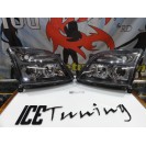 Farois frontais angel eyes fundo preto Opel Vectra C 02-05 