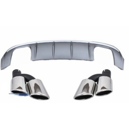 Lip / spoiler / difusor traseiro + ponteiras Audi A3 8V +2016 CABRIO, SEDAN Look RS3 em plastico