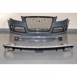 Kit para-choques frontal + difusor traseiro + ponteiras para Audi A4 B8, de 2008-2012 em plastico ABS
