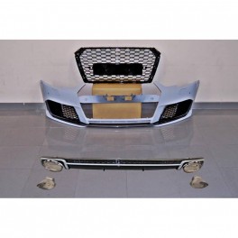 Kit para-choques frontal + difusor traseiro + ponteiras RS4 look para Audi A4 B9 / 8W, + 2016 em plastico ABS