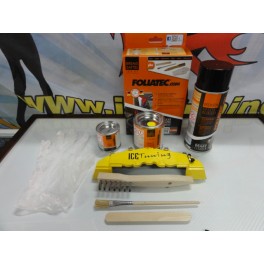 Tinta alta temperatura Foliatec, amarelo speed, para bombas / pin&ccedil;as de trav&atilde;o, kit 3 componentes + kit de instala&ccedil;&atilde;o