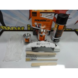 Tinta alta temperatura Foliatec, branco brilhante, para bombas / pin&ccedil;as de trav&atilde;o, kit 3 componentes + kit de instala&ccedil;&atilde;o