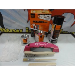 Tinta alta temperatura Foliatec, rosa, para bombas / pin&ccedil;as de trav&atilde;o, kit 3 componentes + kit de instala&ccedil;&atilde;o