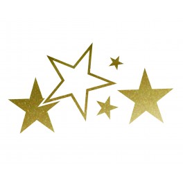 Autocolante / sticker Estrelas Foliatec 63 x 39cm cor dourado
