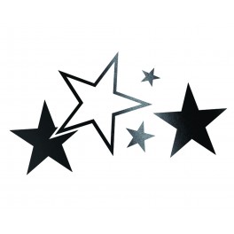 Autocolante / sticker Estrelas Foliatec 63 x 39cm cor preto mate