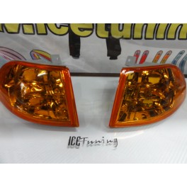 Piscas frontais + l&acirc;mpadas de pisca "diaden vision" para HONDA CIVIC 92-95 4 Portas EG8, EG9, EH8, EH9 fundo laranja Euro Look