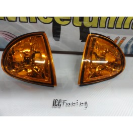 Piscas frontais + l&acirc;mpadas de pisca "diaden vision" para Honda CRX Del Sol 1992-1997 fundo Laranja EURO LOOK
