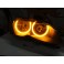 Aros / Argolas Angel Eyes em 3D CRYSTAL duas cores BMW E46 (Sem Xenon De Origem), E46 COUPE